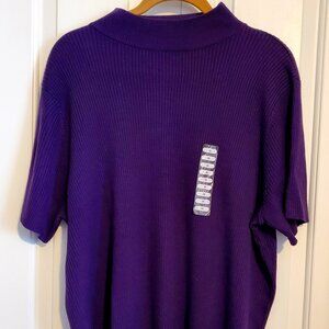 Studio Works women's purple short sleeve knit top, 2X, new